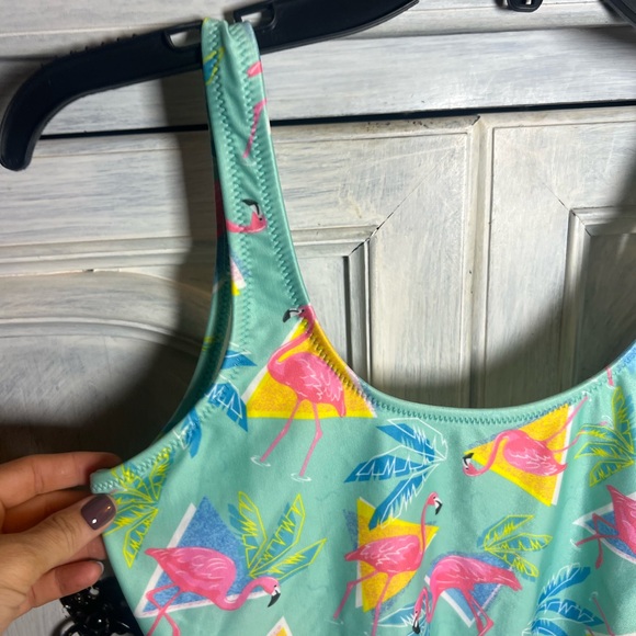 Chubbies Flamingo 90’s Retro Print High Cut One Piece Bathing Suit‎ Beach Resort - Picture 2 of 6